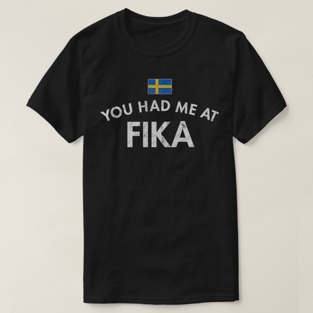Fika Swedish Culture Social institution Coffee Cak T Shirt (Design framsida)