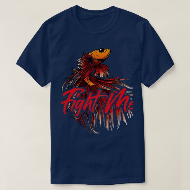 Fikta mig Aquarium Owner Betta Fighting Fish T Shirt (Design framsida)