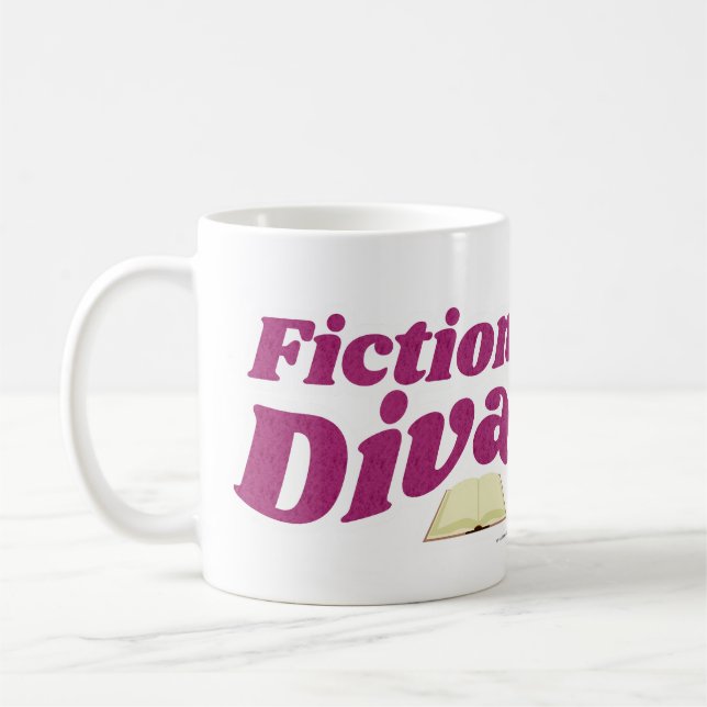 Fiktition Diva Sassy Roligt Bok Design Writer Slog Kaffemugg (Vänster)