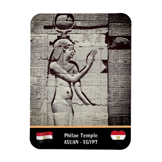 Filae Temple & Goddes - Isis/Ancient Egypten Magnet (Vertikal)
