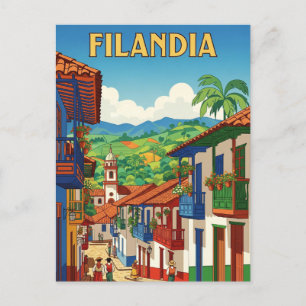 Filandia Colombia Travel Vykort