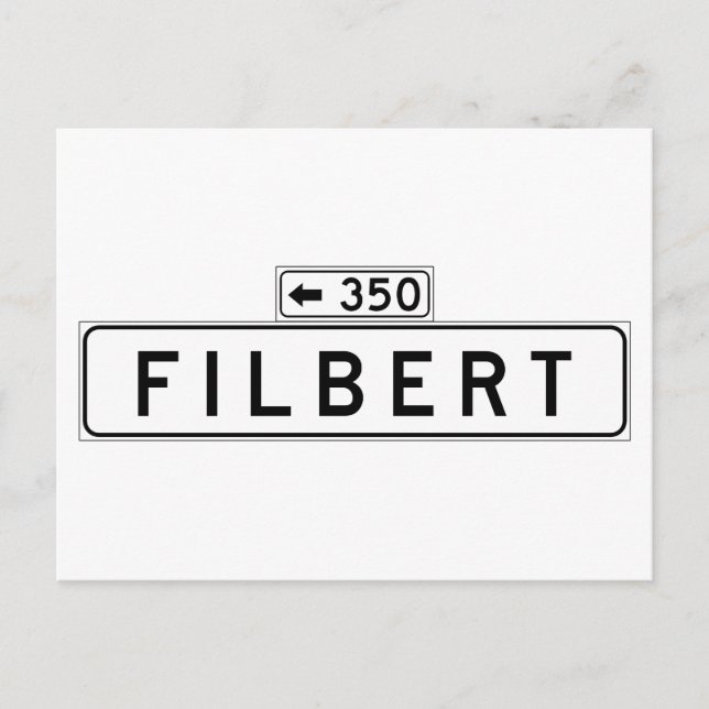 Filbert St., San Francisco Street Sign Vykort (Framsida)