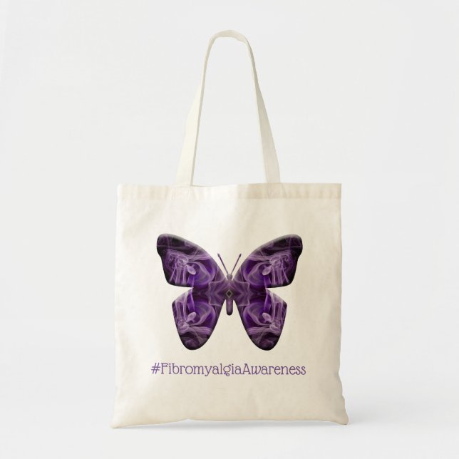 Filbromyalgia Awareness Butterfly (1 700 - FMA) Tygkasse (Framsidan)