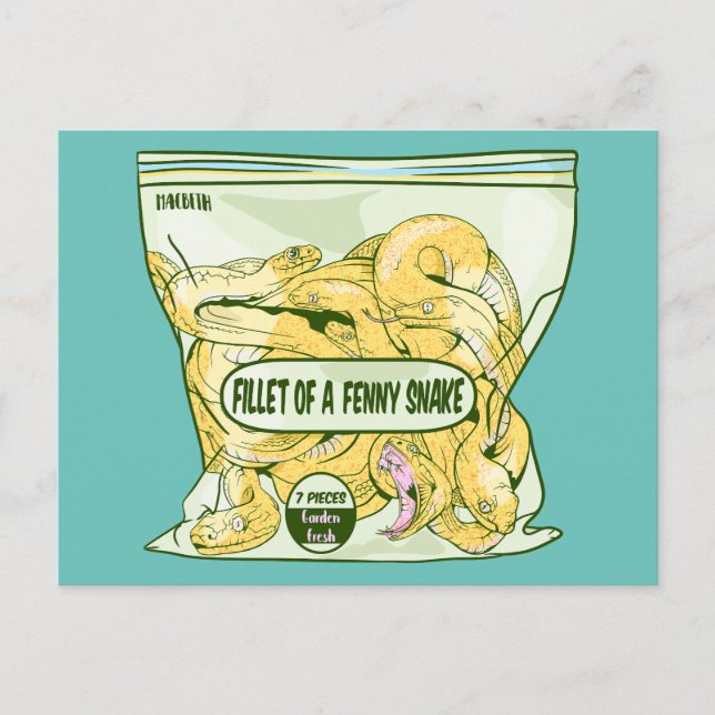 FILET PÅ EN FENNY SNAKE Macbeth Vykort (Framsida)