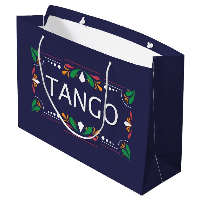 Fileteado Argentine Tango Blommigt om Blue (Baksidan Vinklad)
