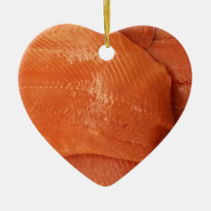 Fileterad lax julgransprydnad keramik