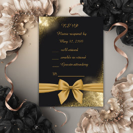 Filigree Black Golden bröllop med klassisk elegant OSA Kort