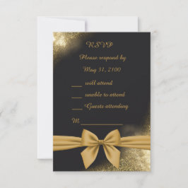 Filigree Black Golden bröllop med klassisk elegant OSA Kort