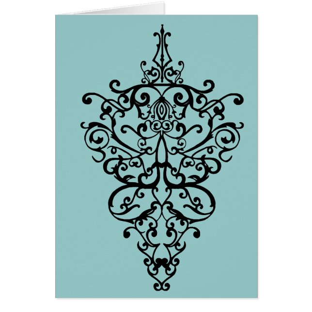 Filigree Black Hälsningskort (Framsidan)