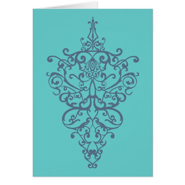 filigree Blue Hälsningskort (Framsidan)