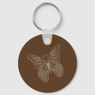 Filigree Butterfly Nyckelring in Brown