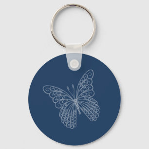 Filigree Butterfly Nyckelring in Teal