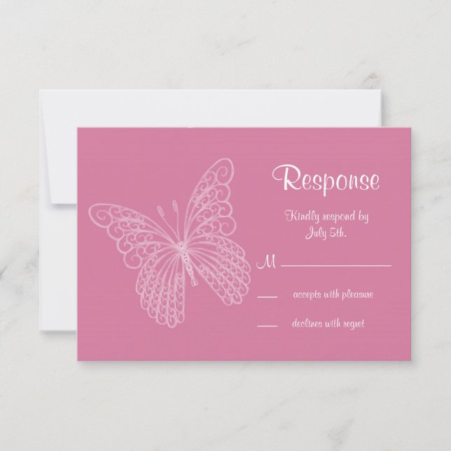 Filigree Butterfly OSA in Rosa Kort (Framsida)