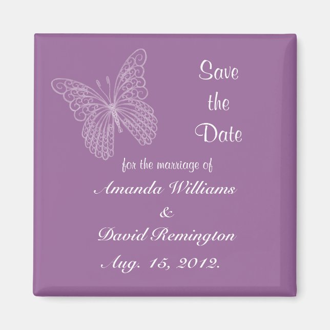 Filigree Butterfly Spara datum magneter (Framsidan)