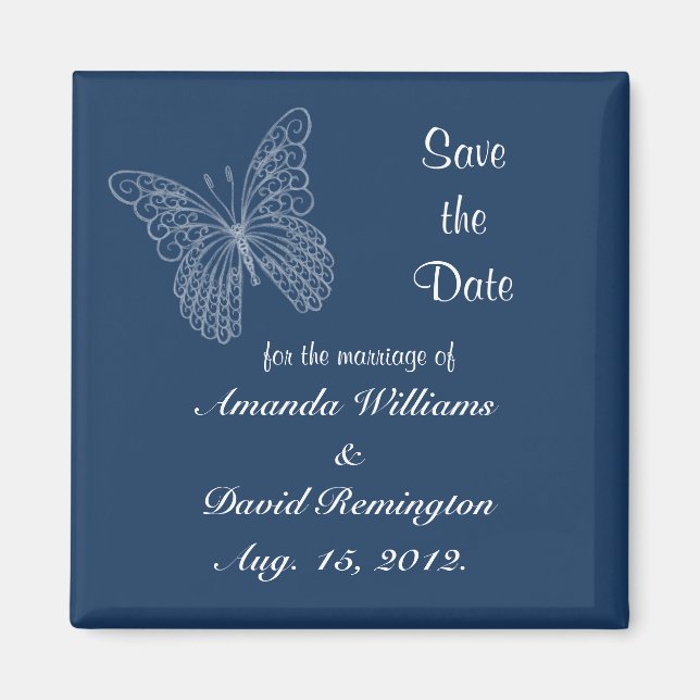 Filigree Butterfly Spara datum magneter (Framsidan)