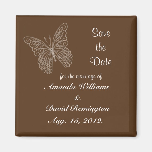 Filigree Butterfly Spara datum magneter (Framsidan)