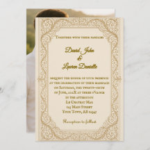 Filigree Fleur Photo Wedding-inbjudan