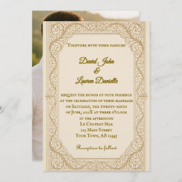 Filigree Fleur Photo Wedding-inbjudan Inbjudningar