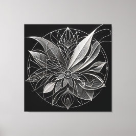 Filigree Floral Mandala Canvastryck