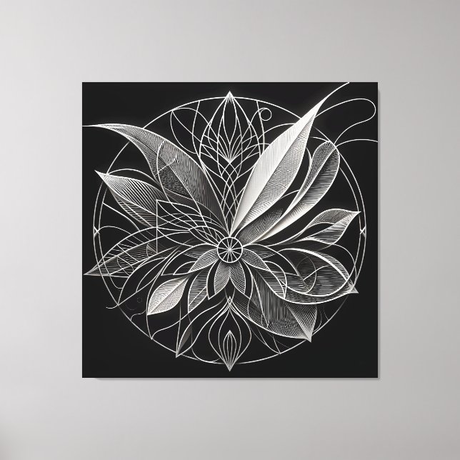 Filigree Floral Mandala Canvastryck (Framsida)