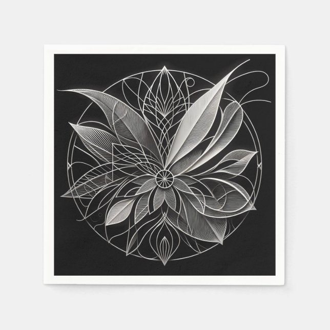 Filigree Floral Mandala Pappersservett (Framsidan)