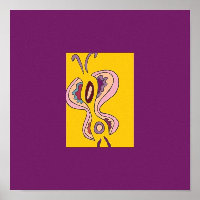 Filigree Flutterfly Mini Print 12x12 Poster (Framsidan)
