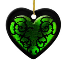 Filigree Goth Grönt Heart