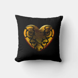 Filigree Goth Guld Heart Kudde