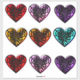 Filigree Goth Hearts Klistermärken
