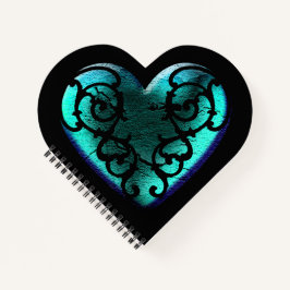Filigree Goth Ice Blue Heart