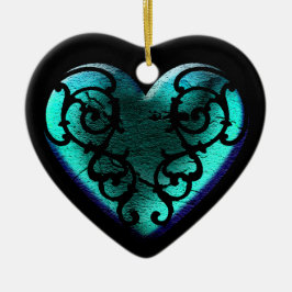 Filigree Goth Ice Blue Heart Julgransprydnad Keramik