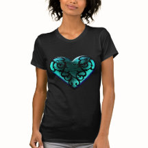 Filigree Goth Ice Blue Heart