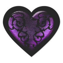 Filigree Goth Lila Heart