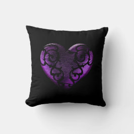 Filigree Goth Lila Heart Kudde