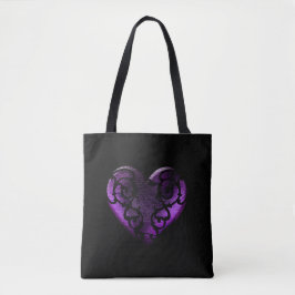 Filigree Goth Lila Heart Tygkasse