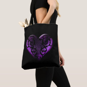 Filigree Goth Lila Heart Tygkasse