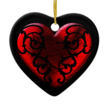 Filigree Goth Red Heart