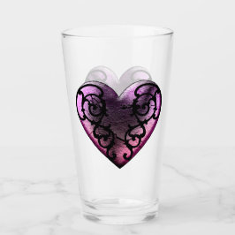 Filigree Goth Rosa Heart Glaskopp