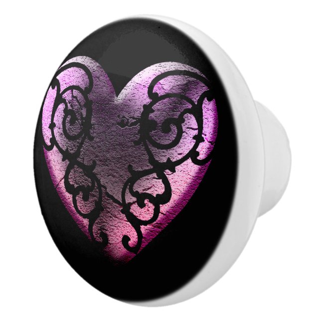 Filigree Goth Rosa Heart Knopp (Höger)