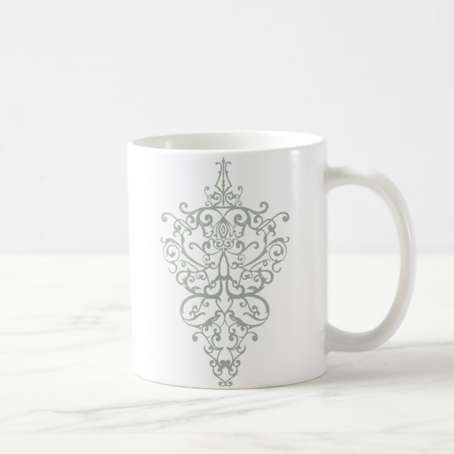 filigree-grönt kaffemugg (Höger)