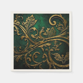 Filigree - Grönt och Guld Pappersservett