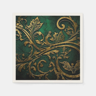 Filigree - Grönt och Guld Pappersservett
