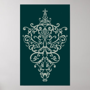 filigree-grönt poster