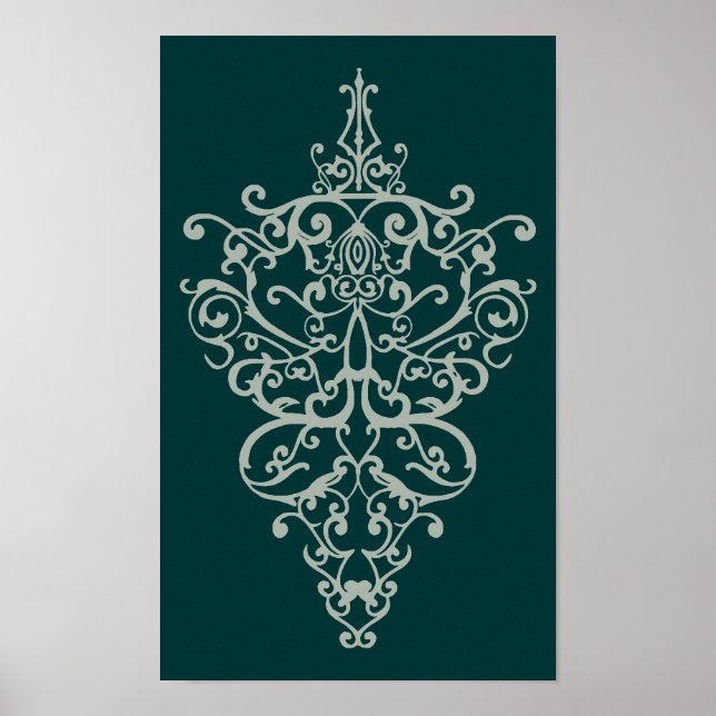 filigree-grönt poster (Framsidan)