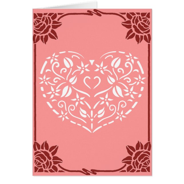 Filigree Heart Hälsningskort (Framsidan)