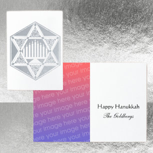 Filigree Jewish Star Menorah Hannukah Folierat Kort