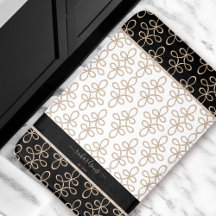 Filigree Mönster Monogram Beige Black Elegant