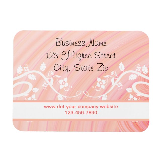 Filigree och Blommigt för anpassningsbar Peach Spi Magnet (Horisontell)