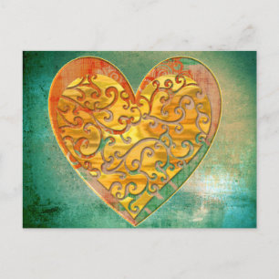 Filigree Pop Art Heart Vykort