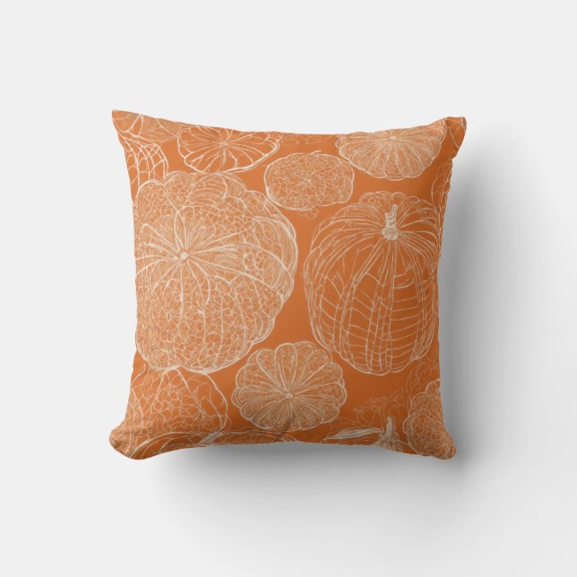 Filigree Pumpkin Elegance Kudde (Framsida)